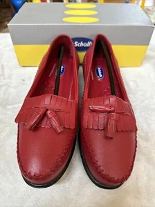 Dr. Scholls Shoes Womens 7.5M Loafers Red Leather Kiltie Tasseled E23 New/Box - Picture 1 of 12