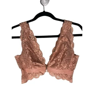 HAH Hot As Hell Bralette Bra Size Small Lace Blush Color Wireless - Picture 1 of 7
