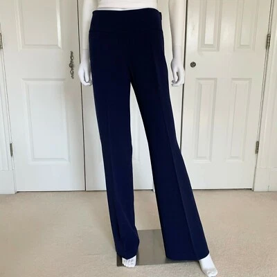 Pantalones de Lana Ralph Lauren (etiqueta negra) Azul Marino Modernos Calce Ajustado Estilo Icónico Talla 6 Foto 1 de 4