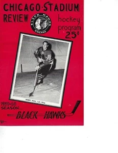 1960 1/13 hockey program & ticket Detroit Chicago Blackhawks Howe & Hull GOALS ! - Picture 1 of 2