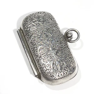 Etui Ancien Boîte Métal Argenté Décor végétaux stylisés - Imagen 1 de 5