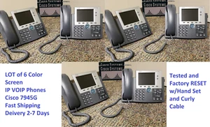 Lot of 6 Cisco IP Phone 7945G 2 Line VOIP IP Color Screen 7945 Delivery 2-7 days - Picture 1 of 1
