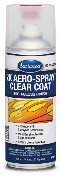Spray en aerosol de recubrimiento transparente Eastwood 2K de alto brillo 12 oz 8 pies cuadrados Foto 1 de 3