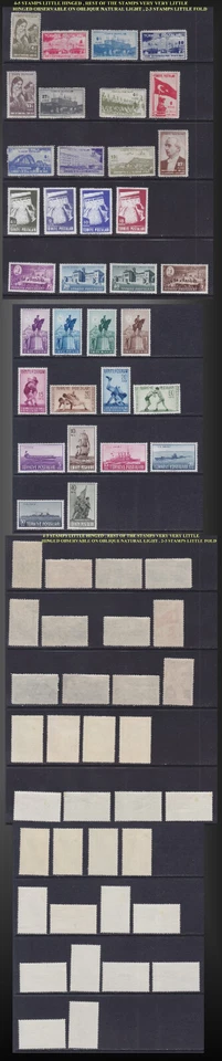1943-1949 TURKEY LOT SEVEN COMPLETE ISSUES LITTLE H TO VERY LITTLE HINGED - Image 1 of 1