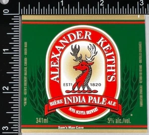 Alexander Keith's India Pale Ale Label - CANADA - Picture 1 of 1