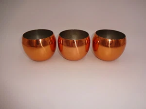 Set 3 Vintage Coppercraft Guild Rund Kupfer Roly Poly Tassen Whisky Tee Kaffee - Bild 1 von 6