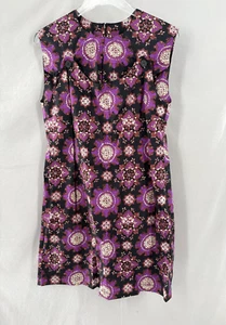 Abito Rachel Comey 6 Mini Cambio Breva Floreale Girocollo Senza Maniche Viola Nuovo con etichette - Foto 1 di 9