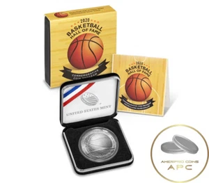 2020 P Basketball Hall of Fame Uncirculated Silver Dollar w/Box and COA - Picture 1 of 4