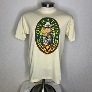 Vtg 90s Operation Desert Shield T Shirt Sz L Camel Single Stitch - Picture 1 of 4