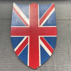 Handpainted Wood Great British Shield Armor Wall Decoration - Picture 1 of 4