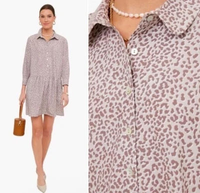 Mini Camisa Vestido Tuckernuck S Estampado Leopardo Hayes Beige Marrón Bolsillos Abotonados Foto 1 de 4