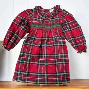 Eliza James Kids Girls Classic Red Plaid Smocked Holiday CHRISTMAS Dress Size 5 - Picture 1 of 8