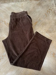 Lands’ End Brown Corduroy Pants M/P (10-12) Pull On Waist34” Inseam 26.5”Pockets - Picture 1 of 7
