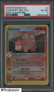 2003 Pokemon EX Ruby & Sapphire #4/109 Camerupt Reverse Foil PSA 6 EX-MT - Picture 1 of 2