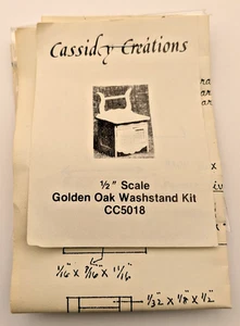 Dollhouse Miniatures CASSIDY CREATIONS Golden Oak Washstand Kit 1:24 half scale - Picture 1 of 3