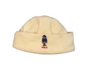 PoloRalph Lauren GIRLS WINTER BEAR BEANIE Polar Fleece CHIC CREAM Girls 8-20 - Picture 1 of 2