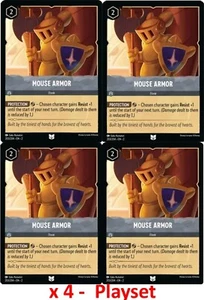 Juego de juego Disney Lorcana x4 armadura de ratón 203/204 sin lámina casi nuevo Floodborn - Imagen 1 de 2