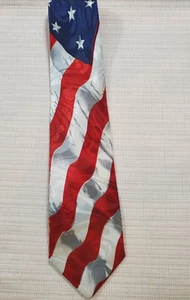 Men's AMERICAN FLAG Red, White & Blue Tie by Roberto Cellini. NWOT - Picture 1 of 3
