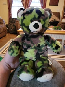 16 ZOLL BUILD A BEAR TEDDY GRÜN CAMO ARMEE STOFFTIER PLÜSCHTIER BABW MILITÄR  - Bild 1 von 4
