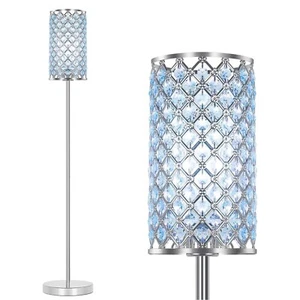 Floor Lamp for Living Room, Crystal Floor Lamp Girl Bedroom Lights, Silver St... - Picture 1 of 6