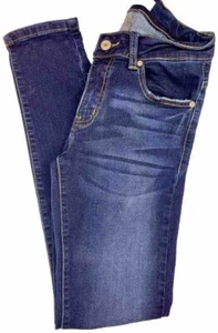 Kancan Skinny Jeans Damen Gr. 25 Used-Look ohne Löcher dunkler Stil # KC7085GT - Bild 1 von 6