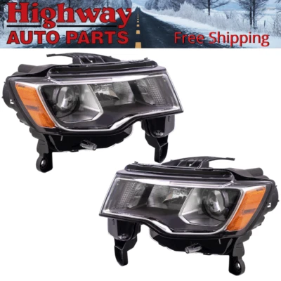 Par de faros con bisel cromado diestro+derecho para Jeep Grand Cherokee 2017-2021  Foto 1 de 4