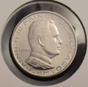 MONACO, RAINIER III, 1/2 FRANC 1976, UNCIRCULATED++, SCARCE. - Picture 1 of 2