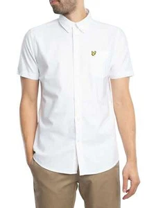 Lyle & Scott Men's Short Sleeved Oxford Shirt, White - Picture 1 of 5