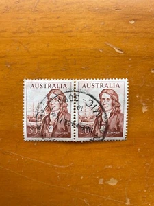 1966 AUSTRALIA NAVIGATORS WILLIAM DAMPIER 50 CENTS PAIR USED - Picture 1 of 2