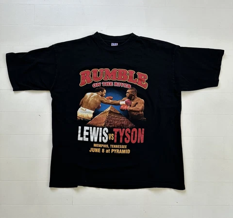 Vintage Mike Tyson Lennox Lewis Rumble On The River TShirt Rare Rap Tee Size XL Cover