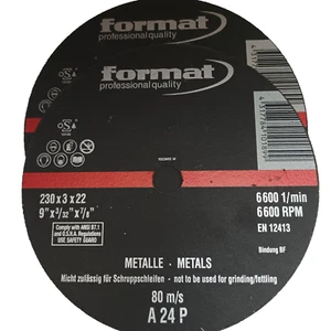 2 X FORMAT professional quality A24P Trennscheibe  230x3x22mm Metalle, neu !!!!! - Bild 1 von 2