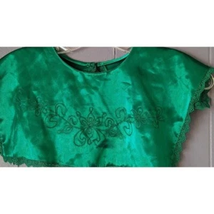 Vintage smaragdgrün Satin Dickie Kragen für Damen - Bild 1 von 3