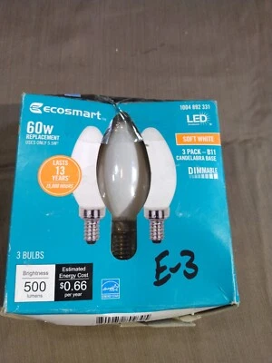 60-Watt B11 Dimmable ENERGY STAR Frosted Glass Filament Vintage 3Pack - Image 1 of 4