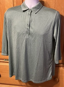 Moheen Cool Dri Women's 3/4 Sleeve Golf Shirts Moisture Wicking Teal 2XL - Picture 1 of 8