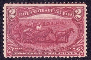 US Scott 286, 1898 Farming in the West, 2c copper red, NH MINT - Picture 1 of 1