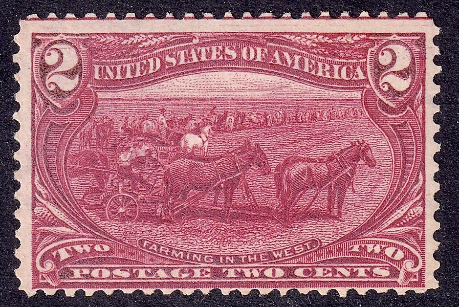 US Scott 286, 1898 Farming in the West, 2c copper red, NH MINT - Image 1 of 1