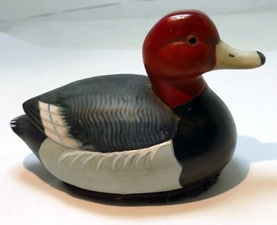 Vintage Resin Redhead Drake Duck Decoy 5" figurine 1980's - Image 1 of 4