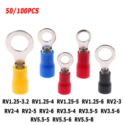 O-shape RV 1.25-5.5 Insulated Ring Crimp Terminal Connector Electrical Terminals - Image 1 of 4