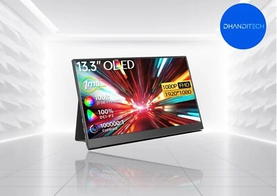 13.3inch OLED 1080P Portable Monitor FHD Response Time 1ms | Switch Laptop Steam - Image 1 of 4
