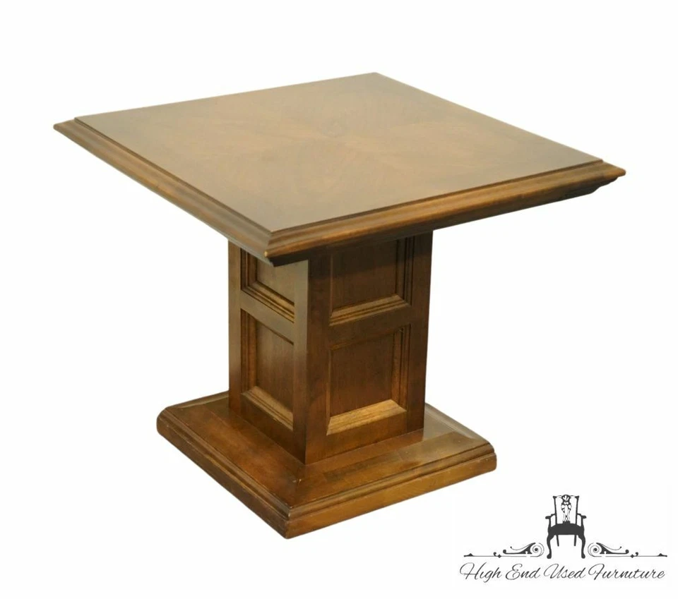 ETHAN ALLEN Classic Manor Solid Maple 20" Square Pedestal Accent End Table 15... - Image 1 of 4