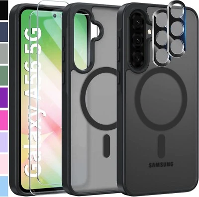 LONFEID Matt Magnetisch Hülle + Displayglas + Kameraschutz für Samsung Galaxy A56 5G
