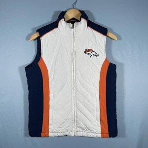 NFL Team Apparel Denver Broncos Quilted Zip Front Vest Orange Women’s Small - Picture 1 of 11
