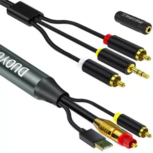 Digital Optical To Analog 3.5mm Aux Audio Cable Optical Coaxial To 2 Rca Adapter - Picture 1 of 7