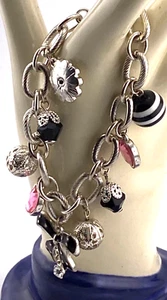 Silber Bettelarmband keine Spuren gefunden verziert gut gemacht schön 7" 003-055 - Bild 1 von 11