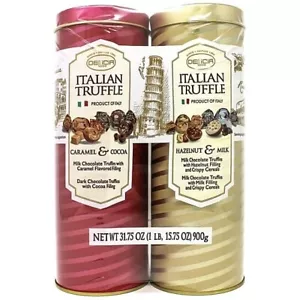 2er-Pack feine italienische Schokoladentrüffel mit Milch/Dunkler Schokolade, Haselnuss, Karamell - Bild 1 von 10