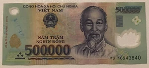 Vietnam 500.000 Dong Banknote. Im Umlauf. Polymer. Echte Notiz. 500000 Dong. - Bild 1 von 3
