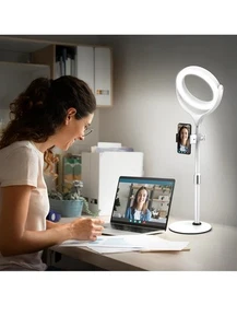 Desk Ring Light with Stand & Phone Holder - 7" LED Ring Light for Laptop/PC… - Picture 1 of 6