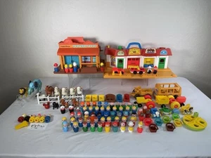 110 Teile Vintage Fisher Price Little People Konvolut Figuren Zirkus Zug Tier Western - Bild 1 von 24