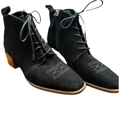 Kelsi Dagger Gamuza Brooklyn Cordones 8 Botines Escapada Negro Vaquera Occidental Foto 1 de 4