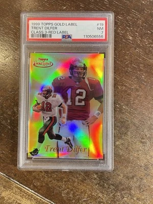 Trent Dilfer Topps Gold Label 1999 clase 3 etiqueta roja #d/25 raro PSA 7 casi nuevo Bucs Foto 1 de 2